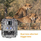 كاميرا تريل Fast Trigger 0.25s بالأشعة تحت الحمراء للصيد كاميرا مزدوجة العدسة DC12V للحياة البرية