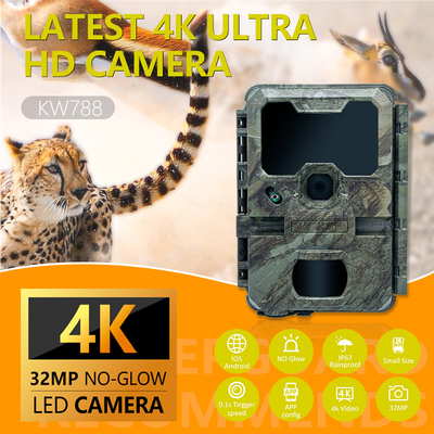 كاميرا مراقبة الحياة البرية رؤية ليلية 0.1s سرعة التقاط 32MP 4K كاميرا صيد مقاومة للماء IP67 مراقبة الحيوانات كاميرات المصادر الصيد