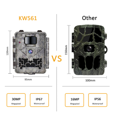 KW561 كاميرا تحت الحمراء التالية ميني 30MP 0.25s سرعة 4K دقة الفيديو جهاز استشعار CMOS مقاوم للماء SD Me