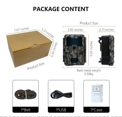 KW865 WIFI كاميرا مخفية مقاومة للماء IP67 20MP 0.6s سرعة إطلاق تصل إلى 512GB تخزين كاميرا رؤية ليلية
