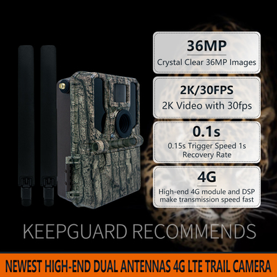 4G لاسلكي 2024 أحدث كاميرا متجهة KW897 مع هوائيين مزدوجين رؤية ليلية 36MP فيديو 2K لقطة الباك