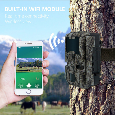 كاميرا صيد مع اتصال WIFI KW865 مقاومة للماء IP67 نطاق فلاش الأشعة تحت الحمراء حتى 82 قدم رؤية ليلية 20MP/1080P لمراقبة الحياة البرية
