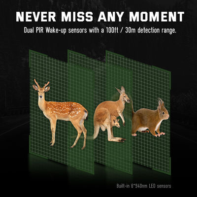 32 ميجابيكسل عدسات مزدوجة HD كاميرات صيد 4K لعبة لا توهج كاميرا الحياة البرية