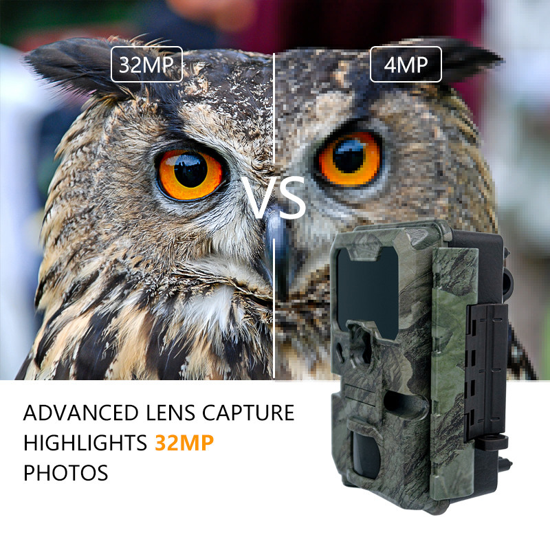 KW788 كاميرا الصيد كاميرا مضادة للماء 0.1s تشغيل 4K 32MP رؤية ليلية كاميرا تحت الحمراء مضادة للماء